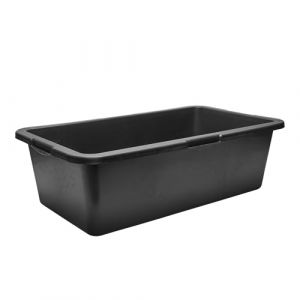 Garronda Bac &agrave; mortier rectangulaire en plastique recycl&eacute; Noir fond renforc&eacute; 40 L Lot de 3 GD-0169
