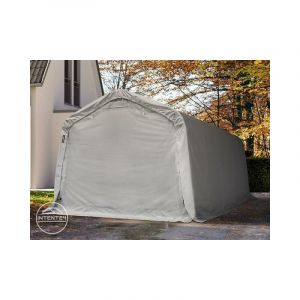 Intent24 Fr - 3,3x6,0m carport, garage - hauteur d'entrée 2,1m, PVC haute densité env. 720 g/m², gris