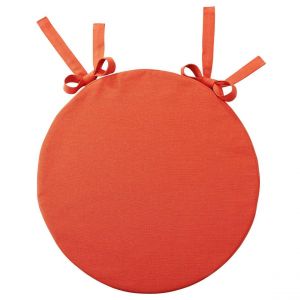 Lot de 2 Galettes de chaise en coton enduit PANGA Orange Corail