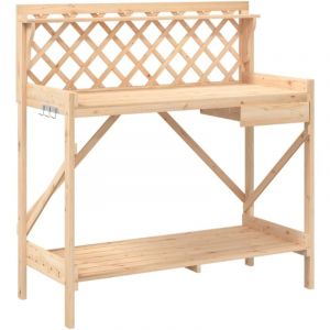 VidaXL Banc de rempotage avec treillis bois massif de sapin Natural