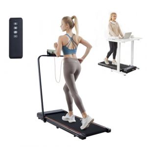 VEVOR Tapis de Course sous Bureau, Tapis de Marche Pliable et Portable, 2,5 HP, Vitesse 1-10 km/h, Capacit&eacute; de Charge 120 kg, avec Poign&eacute;e, T&eacute;l&eacute;commande et &Eacute;cran LED, pour Maison, Bureau, Gym