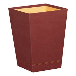 Rhodia Rama corbeille à papier simili cuir italien 27x27x32 cm - Nacarat