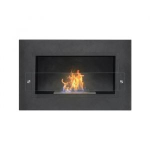 Image de Frankystar - Adriano - Chemin&eacute;e encastr&eacute;e au bio&eacute;thanol avec 1 br&ucirc;leur de 1,5L. Chemin&eacute;e au bio&eacute;thanol en acier inoxydable et verre tremp&eacute;. 64x40 cm