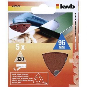 Kwb Patins abrasifs triangulaires QUICK-STICK, BOIS & MÉTAL, corindon affiné, 96 mm - 492832