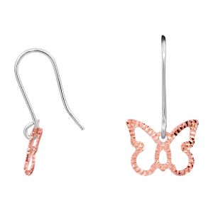 Cleor Boucles d'oreilles en Or 375/1000 Bicolore en forme de Papillon