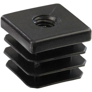 Prodif-Somec E4090 - Douille carrée polyéthylène noir taraudée m8 diamètre extérieur 40x40 mm