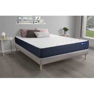 Ensemble matelas ACTIMEMO LIFE 200x200 M&eacute;moire de forme 5zones de confort + sommier KIT gris