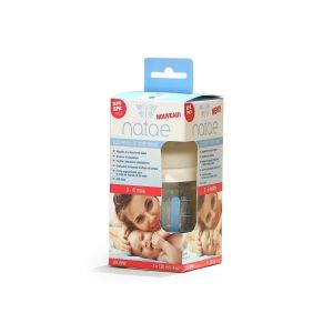 Biberon verre t&eacute;tine silicone BLANC Natae