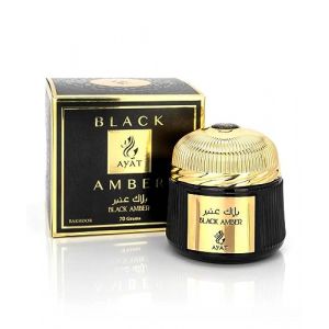 Image de Encens Ayat Perfumes BLACK AMBER 70 gm - Créer Une Ambiance Unique - Bakhour Authentique Fabriqué à Dubaï NOTE: Rose, Oud