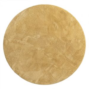 Image de Paco Home - Tapis De Salon, Rond Petit Tapis En Fausse Fourrure, Chambre d'Enfants, Peluche Shaggy Tapis De Lit 80 cm rond, Jaune