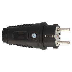 Brennenstuhl Prise en caoutchouc avec contact de mise à la terre 230 V/16 A (IP54, convient pour une utilisation en extérieur, idéale pour connecter une rallonge ou pour réparer un câble endommagé)