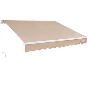 VEVOR Store Banne Manuel 3x2,4 m Auvent Rétractable Terrasse Extérieur 40°-90° Réglable Résistant au Vent/UV/Eau Auvent Pare-Soleil Polyester avec Manivelle pour Patio, Arrière-Cour, Jardin, Balcon