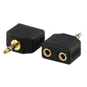Conecticplus Adaptateur Jack 3.5 mâle stéréo 2 Jack 3.5 femelle stéréo or
