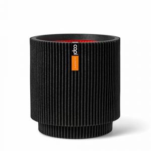 Capi Europe - Vase Cylindre Groove NL - 35x38 - Noir