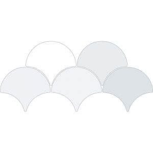 Carrelage Ecaille de poisson Fisho blanc Brillant 15x17 cm