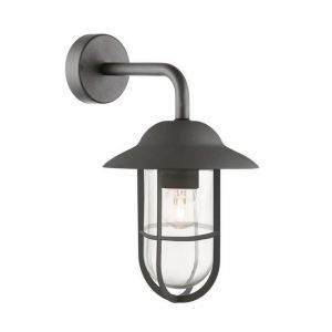 Searchlight Applique Well Glass, en métal noir et verre