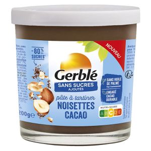 Image de Gerblé Sans Sucres Ajoutés Pâte à Tartiner Noisettes et Cacao 200g