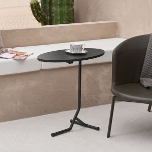 Nova Table d'appoint du canapé avec cadre métallique et haut ovale de différentes couleurs taille : Noir