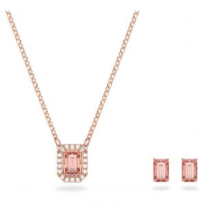 Swarovski Set Millenia Zirconi con taglio ottagonale, Rosa, Placcato color oro Rosa