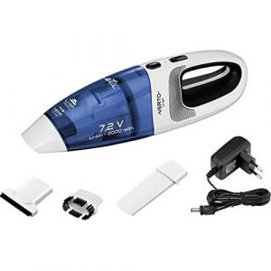 Dépoussiéreur ETA Verto pour saletés humides et sèches avec accessoires - sans fil, compact et léger - filtre HEPA - 500 ML et 120 ML - blanc / bleu