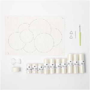 Rico Design Kit de Point Noué Hooki Hooki – Nuage de : Une Tenture Murale Poétique et Facile à Réaliser(...) - Blanc