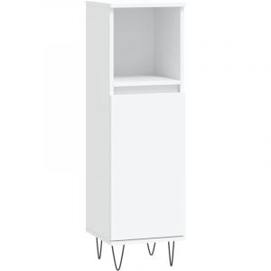 VidaXL Armoire de salle de bain blanc 30x30x100 cm bois d'ing&eacute;nierie 831556