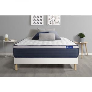 Ensemble matelas M&eacute;moire de forme ACTIMEMO MAX 90x200 cm Maxi &eacute;paisseur 7zones de confort + sommier KIT blanc
