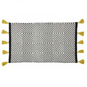 Guy Levasseur Tapis de bain fantaisie 50x80cm coton Noir et blanc Casa