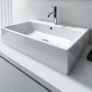 Image de Duravit Lavabo VERO AIRavec trop plein plage de robinettrie geschl 700x470mm 1 trou de robinetterie blanc