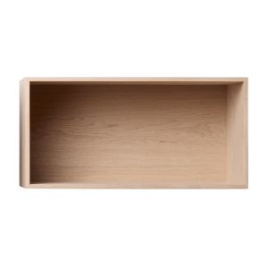 Muuto Etagère Mini Stacked 2.0 / Large rectangulaire 49x24 cm / Avec fond chêne naturel en bois