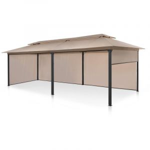 Blumfeldt Pergola de jardin Grandezza Cortina - 3x6 m 4 parois latérales - Gris