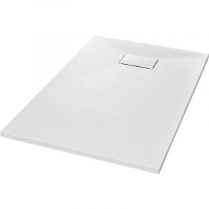 Bac de douche receveur de douche rectangulaire salle de bain maison int&eacute;rieur trou de drain standard de 9 cm SMC 120 x 70 cm blanc 02_0003446