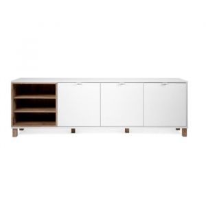 Enfilade 3 portes Blanc L 200 x P 35 x H 64,5 cm MENORCA