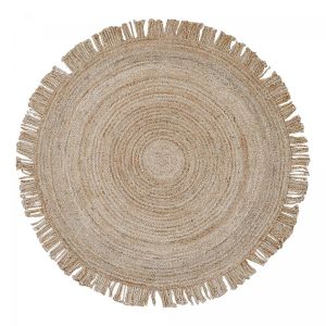 Tapis rond tissé main DIAMETRE 150 JT SATCH beige, tapis jute artisanal