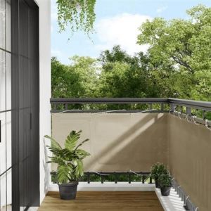 VidaXL &Eacute;cran de Balcon, Brise-vue de Jardin, &Eacute;cran de Protection, &Eacute;cran d'Intimit&eacute; Terrasse Ext&eacute;rieur, Beige 75x800 cm 100% 4000173