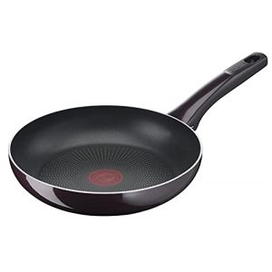 Tefal D52208 - Resist Intense - Flame Protect - Poêle à frire - Revêtement antiadhésif - Résistant - Signal thermique - Forme profonde - Nettoyage facile - Sûr - Rouge bordeaux - 32 cm