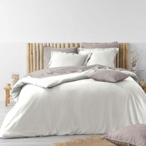 Image de Housse de couette 240 x 220 cm coton lavé 57 fils Stonalia Blanc