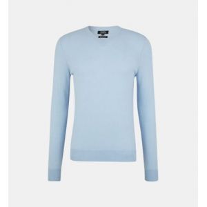 Galeries Lafayette Pull cachemire homme Nachve col V Bleu