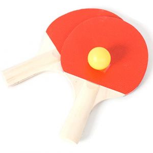 SPORT SIDE – Ping Pong - Set 2 Raquettes – Multicolore – 046580A – 25 cm – Jeu de Plein Air - À Partir de 6 Ans