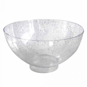 Lot de 25 Verrines Rondes en Plastique Mini Ap&eacute;ritif 50ml Argent