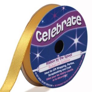 Celebrate 6m de Ruban Satin - jaune - Largeur 0.6cm