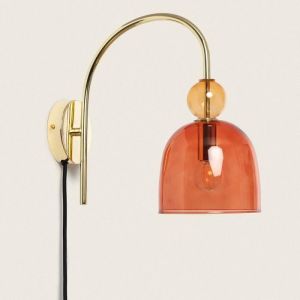 Lampe Murale Métal Et Verre Baudelaire Rouge