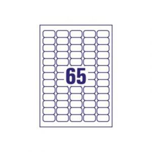 Avery Réf J8651-100 Lot de 6 500 mini étiquettes Jet d'encre 65 par feuille Blanc 38,1 x 21,2 mm