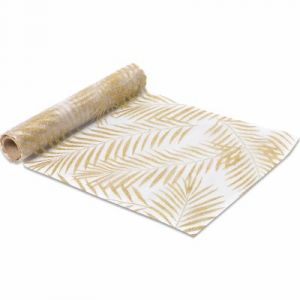 C min de table en organza Palmier pailleté doré 5 m