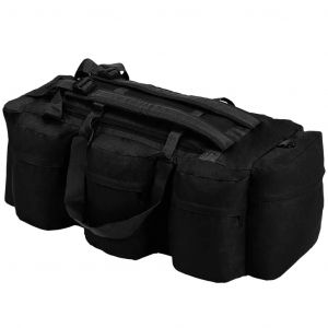 VidaXL Sac de sport en style militaire 3 en 1 120 l noir