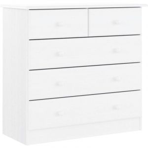 VidaXL Commode Alta Blanc 77x35x73 Cm Bois Massif De Pin