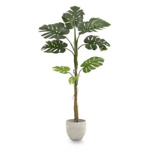 Philodendron artificiel, idéal pour la décoration de la maison, arbre artificiel, plante artificielle (160 cm)