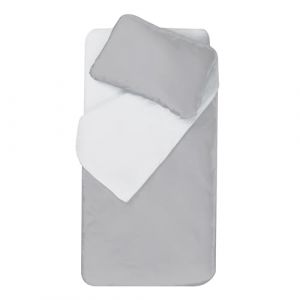Dodo Mon PTIT - Parure DE Couette 100X140cm + TAIE 40X60 cm Blanc/Souris