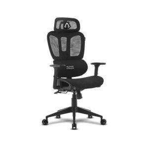 Chaise de bureau Alpha Gamer Luna V2 ergonomique noire, maille, support magn&eacute;tique