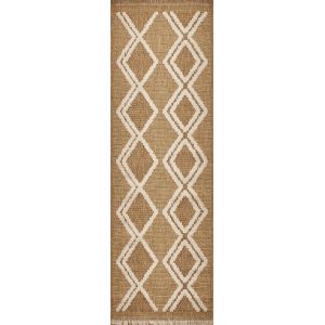 Image de Nazar Tapis intérieur/extérieur aspect jute motif scandinave jaune -60x180